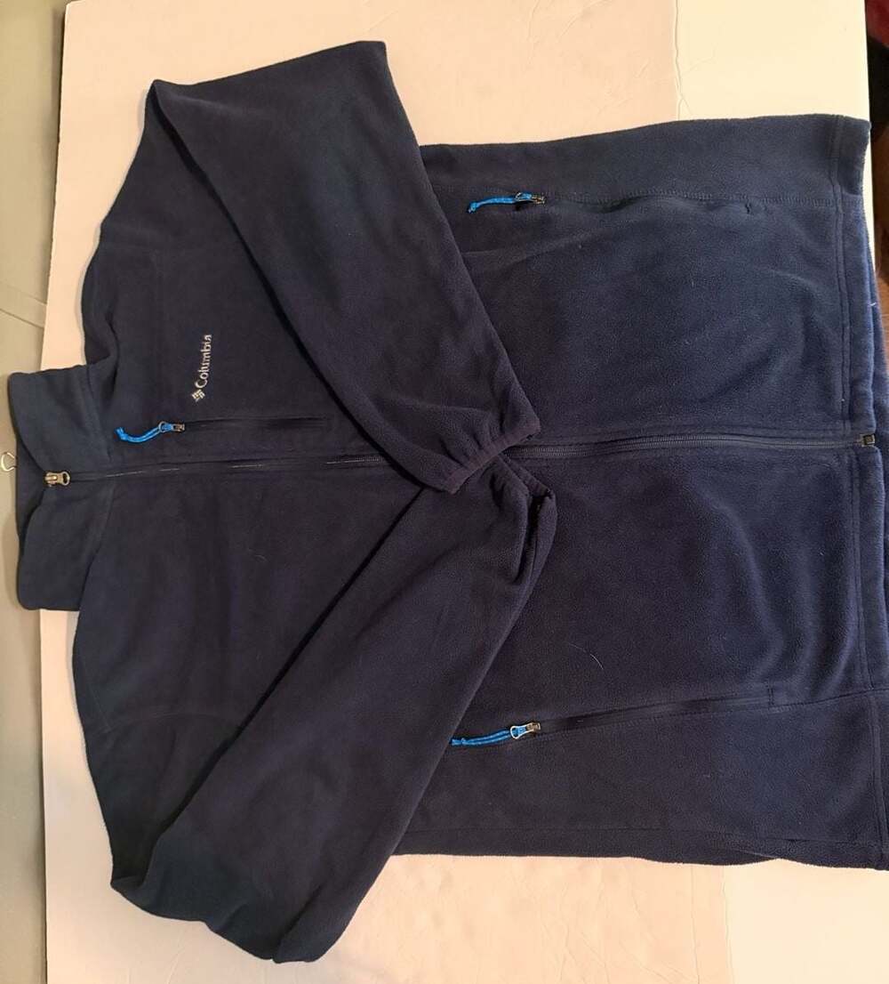Men’s Columbia Navy Blue Full-Zip Fleece Jacket Size Large